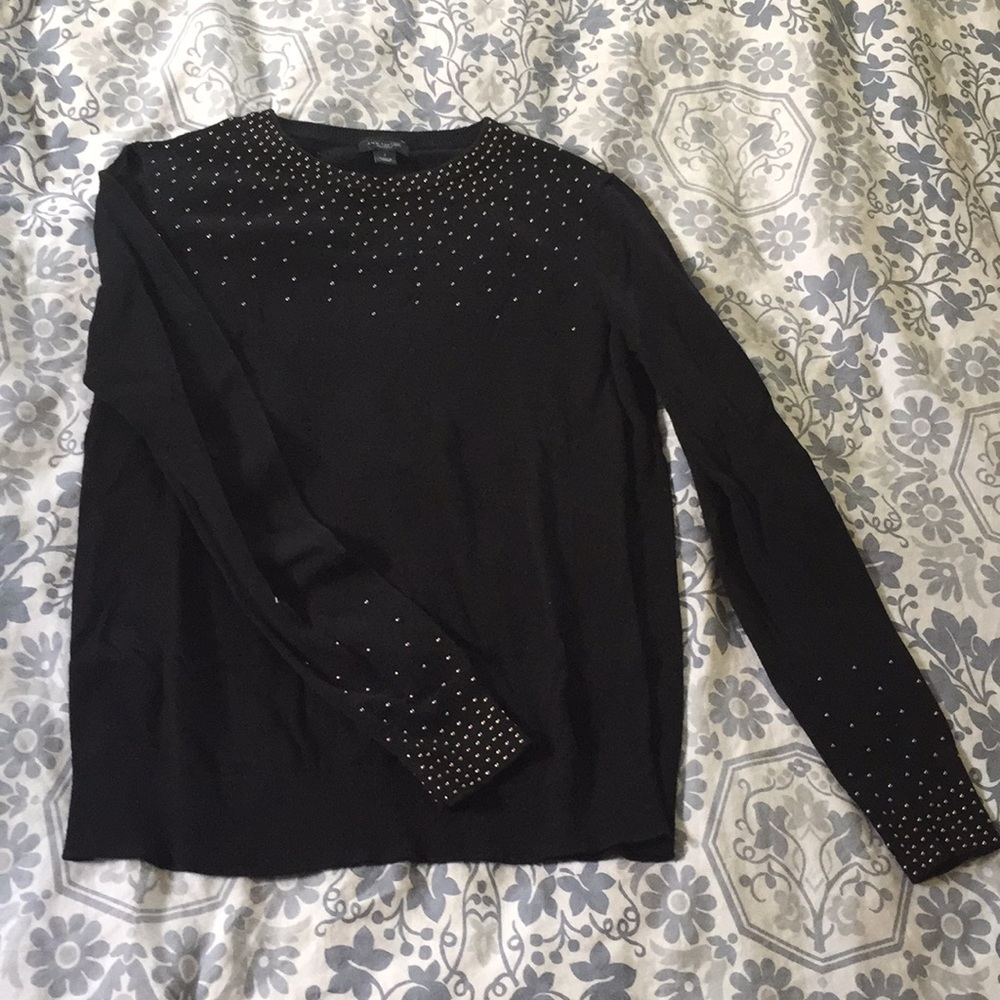 Ann Taylor Black studded sweater